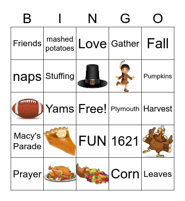 Thanksgiving Bingo Card
