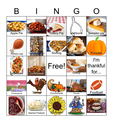 Thanksgiving Bingo! Bingo Card