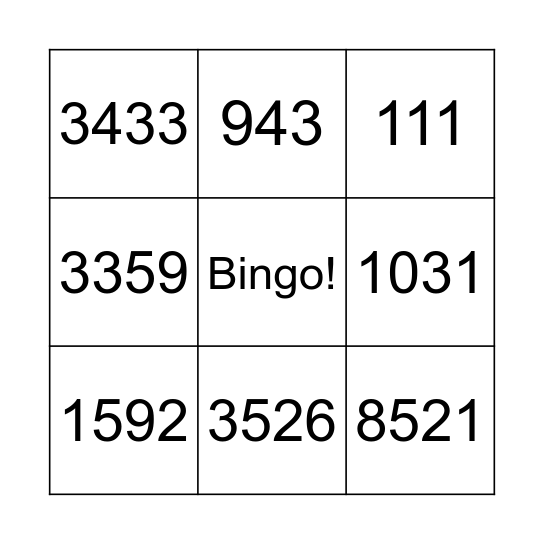 Βρες το αποτέλεσμα! Bingo Card