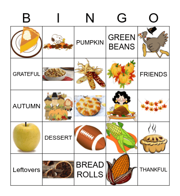 THANKSGIVING Bingo Card