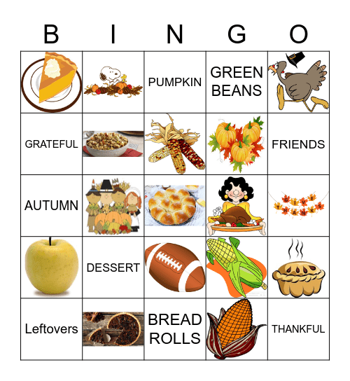 THANKSGIVING Bingo Card