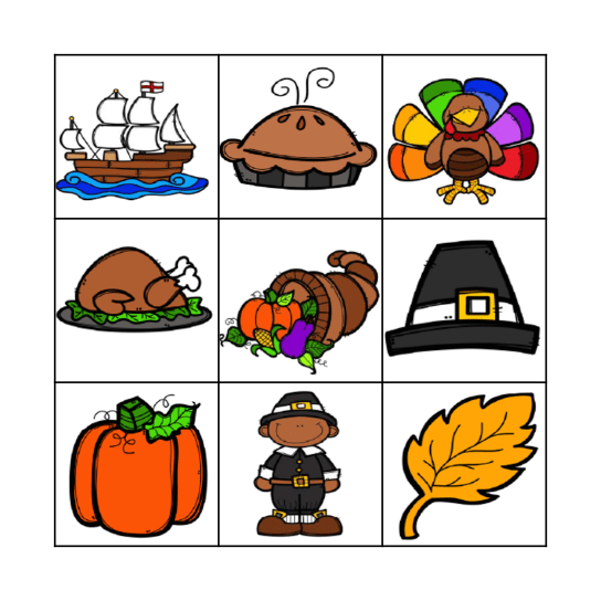 Thanksgiving Bingo Card