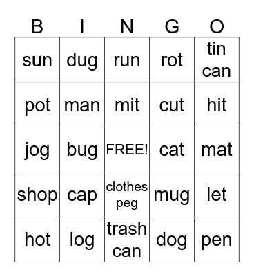 Game 2 Bingo Card