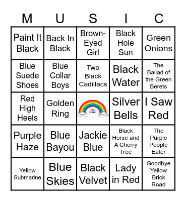 RAINBOW CONNECTION Bingo Card