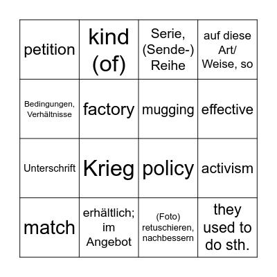 Bingo Card