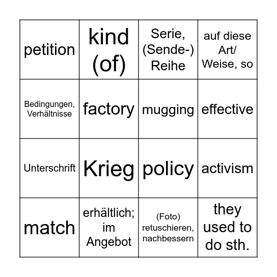 Bingo Card