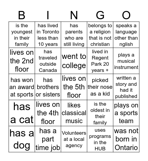 40 Oaks  Bingo Card