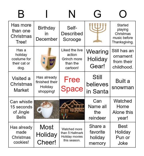 Holiday Bingo Card