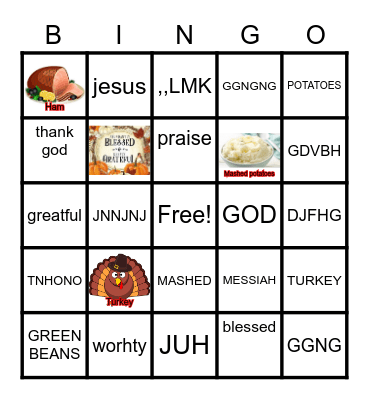 Thanksgiving Bingo Card