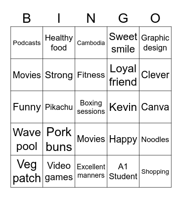Guess Who Tuesday Bingo Card