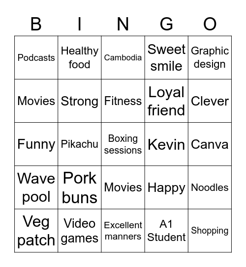 Guess Who Tuesday Bingo Card