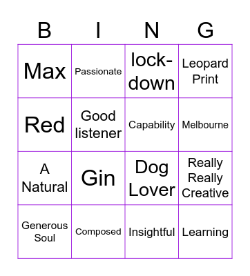Rhonda's Farewell Bingo Card