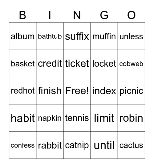 Wilson 3.1 Bingo Card