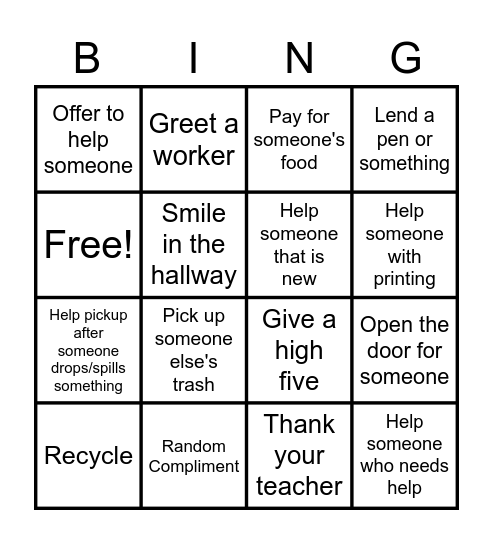 So Random!! Bingo Card