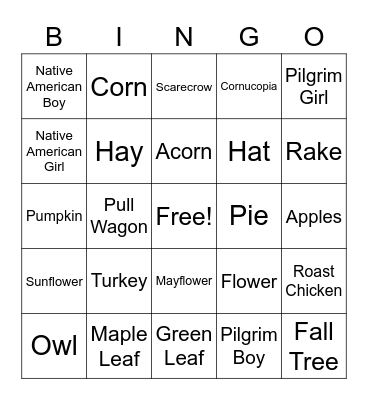 Thanksgiving 2020 Bingo Card