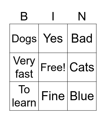 Questions? Bingo Card