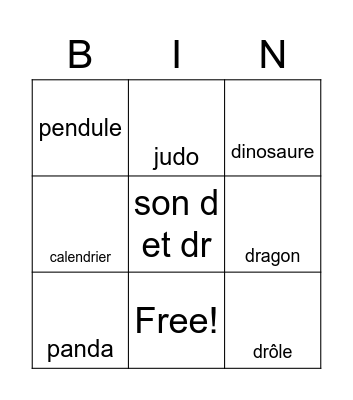 son d et dr Bingo Card