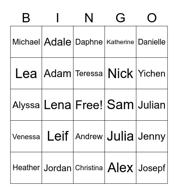 Thanksgiving Bingo Card