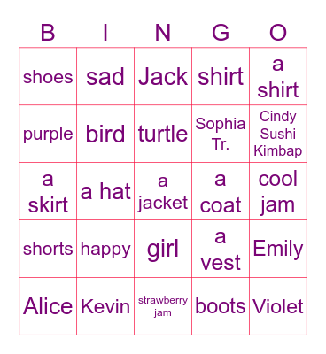 IB Bingo Card