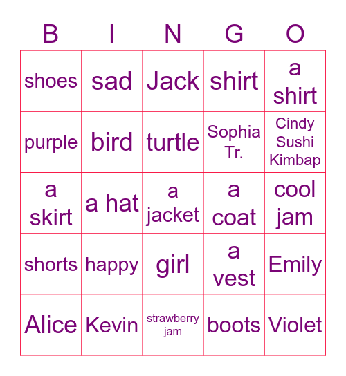 IB Bingo Card