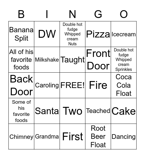 Arthur's Christmas Bingo Card