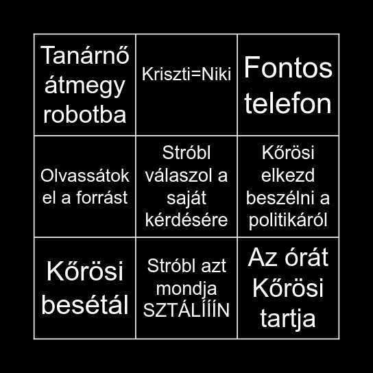 Stróbl e-teaches Bingo Card