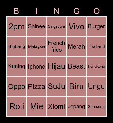 Skuukhzky 🐰 Bingo Card