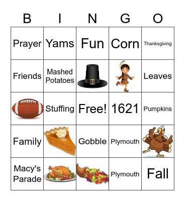 Thanksgiving 3 Bingo Card