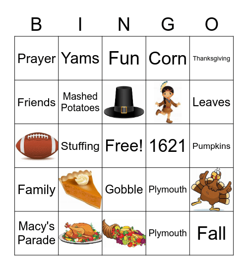 Thanksgiving 3 Bingo Card