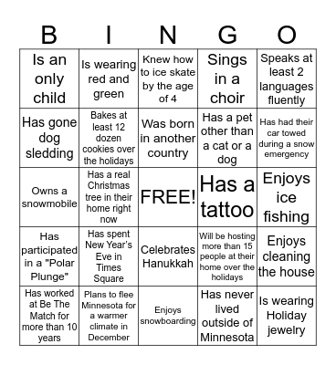 PHPS People Bingo! Bingo Card