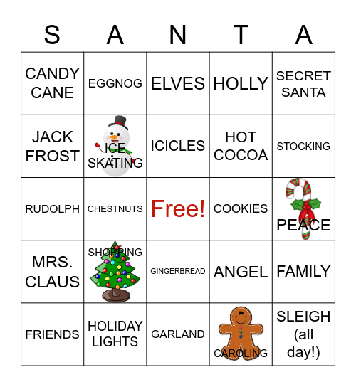 Divalicious December Holiday BINGO! Bingo Card