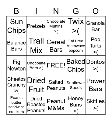 My Vending Bingo Card