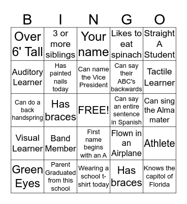 Career Bingo Card