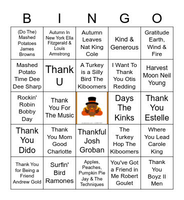 Thanksgiving Bingo Card