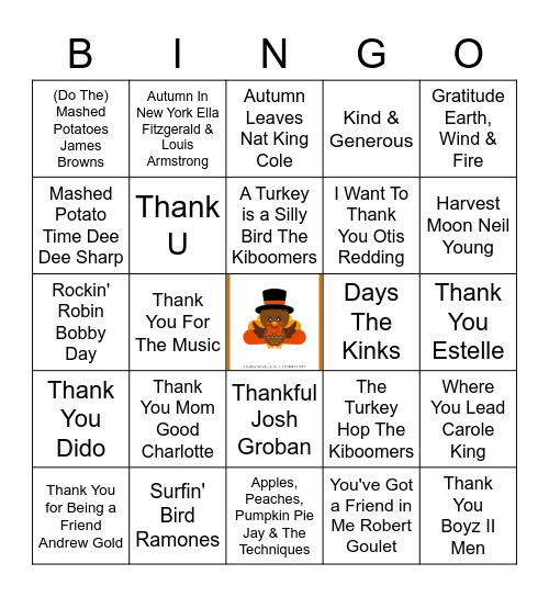 Thanksgiving Bingo Card