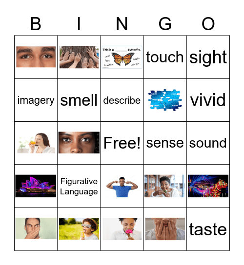 Imagery Bingo Card