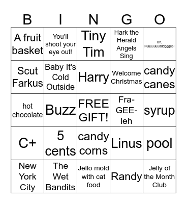 Christmas Trivia Bingo Card