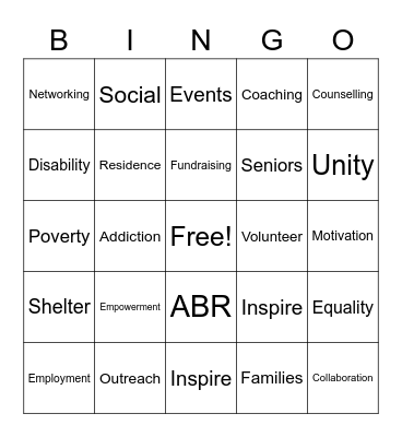 United Way 2020 Bingo Card