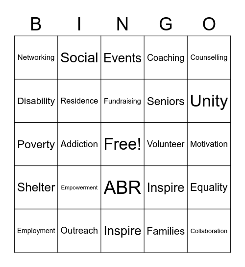 United Way 2020 Bingo Card