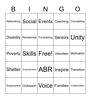 United Way 2020 Bingo Card