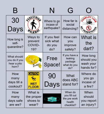 SAFETY BINGO Card