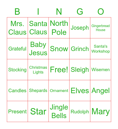 Christmas Bingo Card