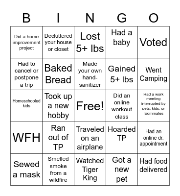 ZC 2020 Bingo Card