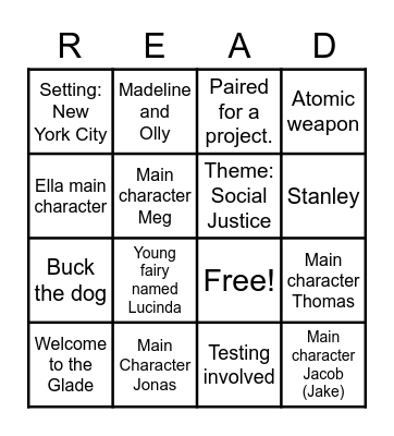 BOOKS 2 MOVIES Bingo Card