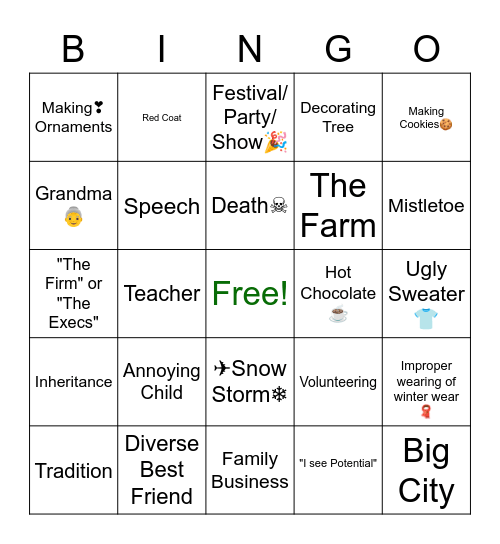 🎄Hallmark Movies🎄 Bingo Card