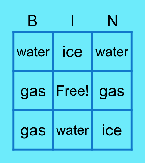 water Bingo Card