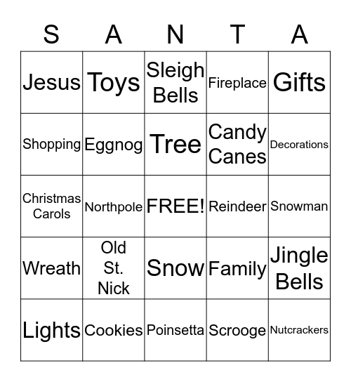 Christmas Bingo Card