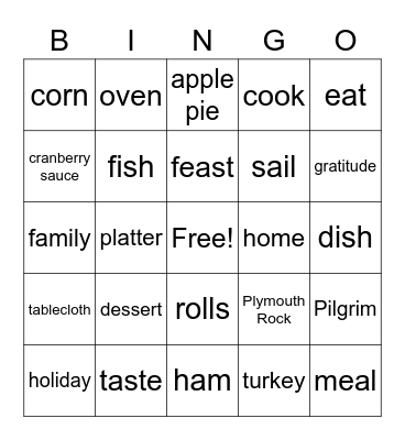 Thanksgiving Bingo Card