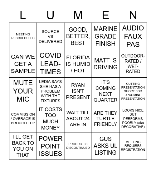 LDI BINGO Card