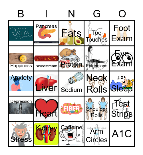 Diabetes Bingo Card